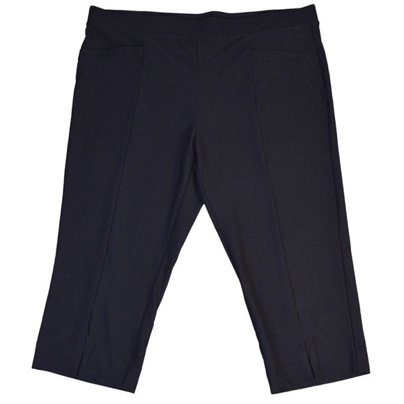 WynneLayers Essential Crepe Knit Crop Pant 821-353, Black - Size 2XP LIKE NEW! - Picture 1 of 8